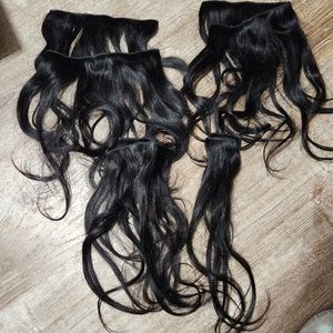 Clip in hair extensions dark brown brand new 8 pieces